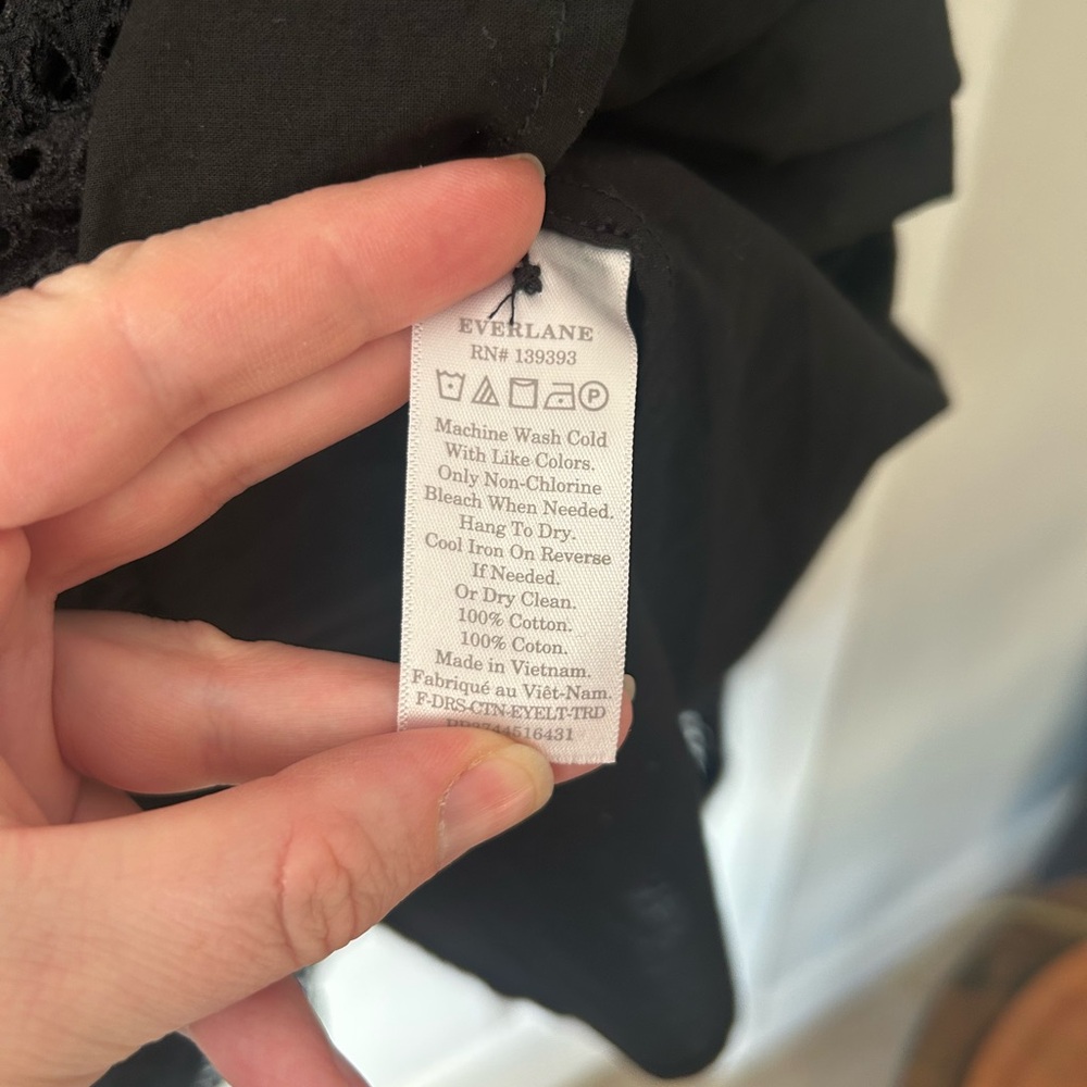 Everlane Black Eyelet Midi Dress - Picture 7 of 8